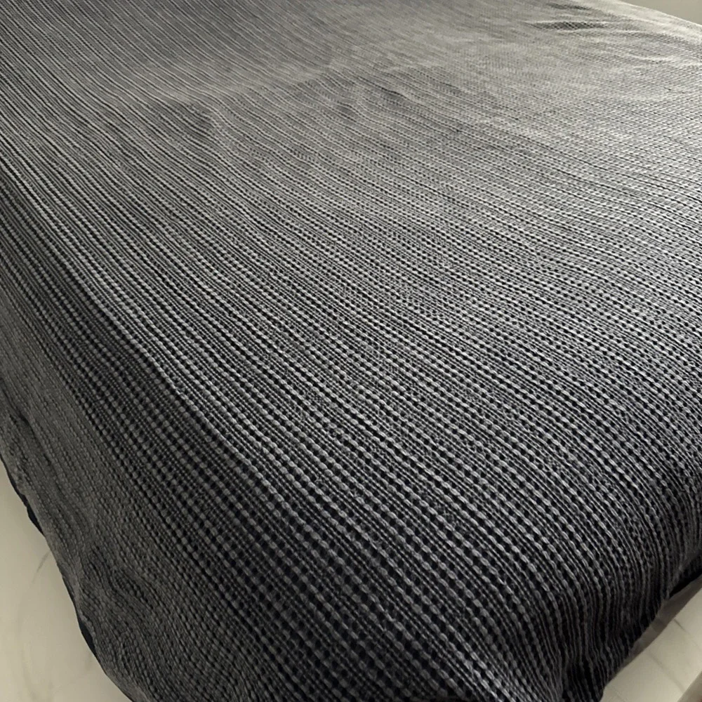 Pottery Barn Duvet Cover Cal King Navy Max Waffle Minimalist Luxury 108X92in